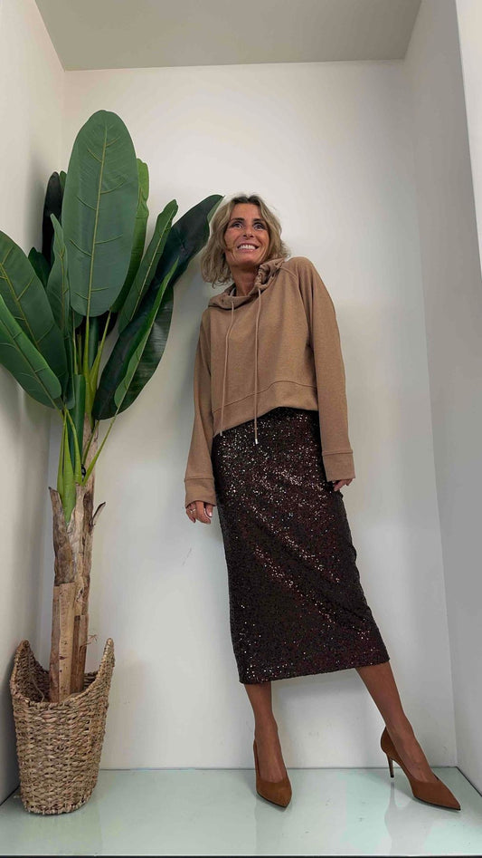 PLEASE - F0HZCFC000 - FELPA CAPPUCCIO LUREX