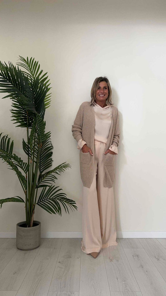 GIORGIA & JHONS - 60219SS24 - CARDIGAN LUNGO CON TASCHE E LUREX