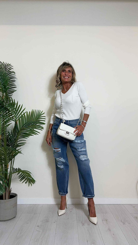 LALTERNATIVASTYLE - 2594319 - BORSA IN PELLE CON IMPUNTURE, TRACOLLA PELLE/CATENA, CHIUSURA CON TWIST LOCK METALLO