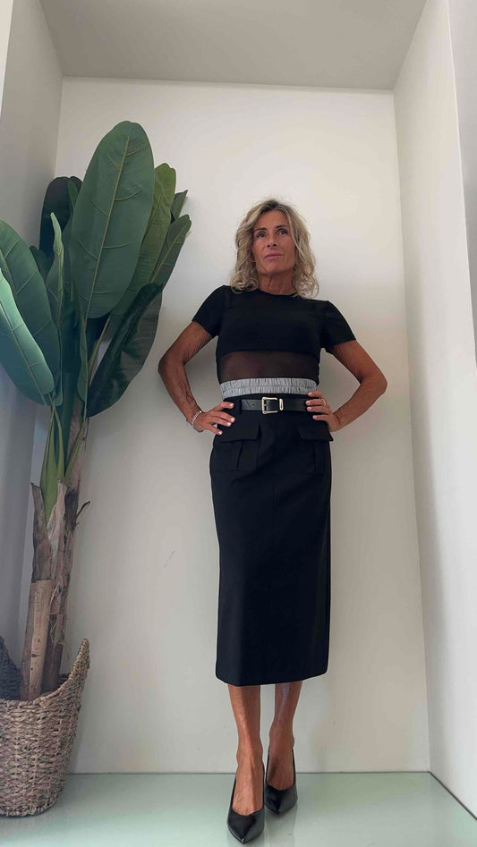 IMPERIAL - TR19GVA - T-SHIRT M/C INSERTI TULLE