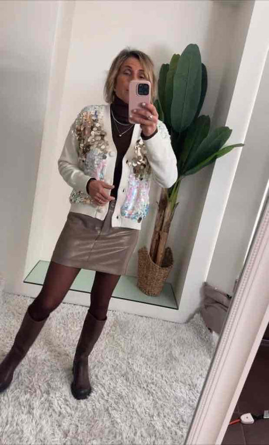 DAFNE - 98479P39 - CARDIGAN MACRO PAILLETTES
