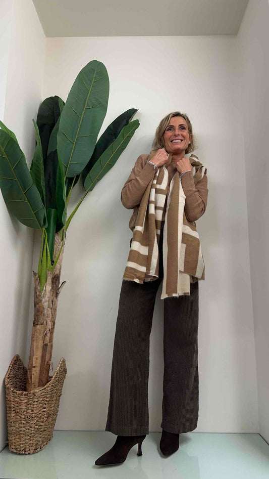 DAFNE - SCVILABP10 - SCIARPONA 100%VISCOSA STAMPA GEOMETRICA LABIRINTO