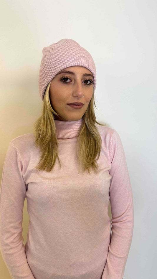 DAFNE - CUCAANP9 - CUFFIA RISVOLTO COSTINE CACHEMIRE, VISCOSA E ANGORA