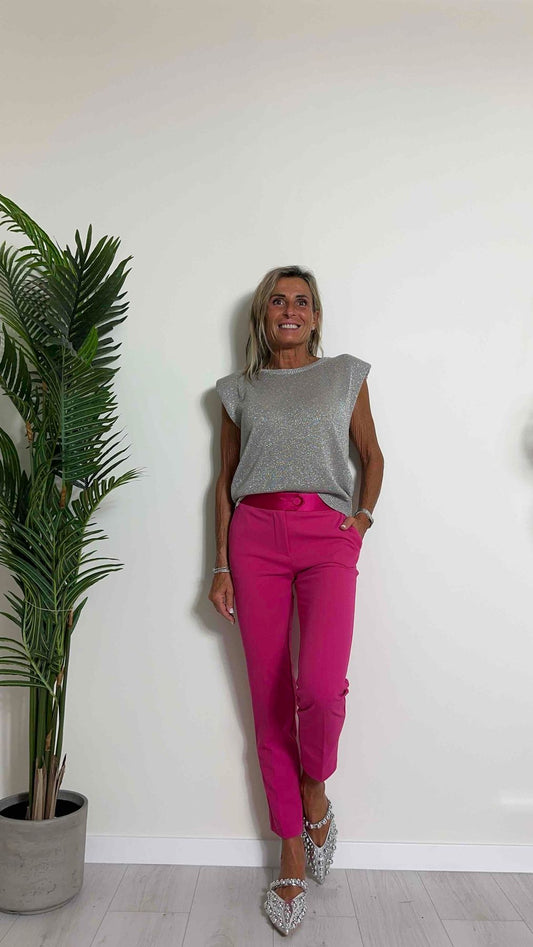 IMPERIAL - PVN2HAW - PANTALONE CREPE A SIGARETTA CON PROFILI RASO