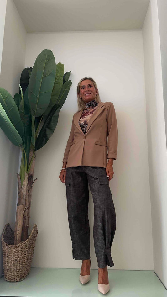 DAFNE - 6179P29 - GIACCA ELASTICIZZATA TESSUTO OPERATO