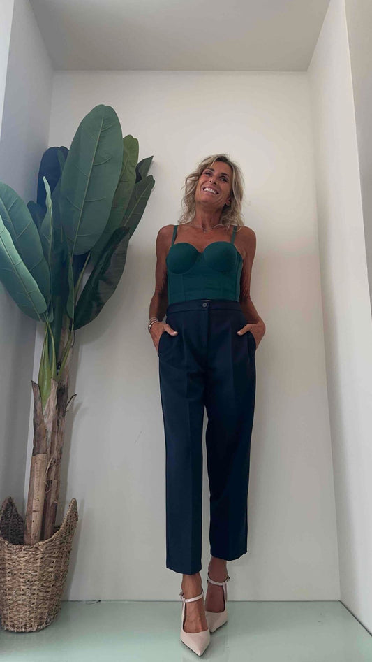 VICOLO - TR0579 - TOP BUSTIER COPPE RASO