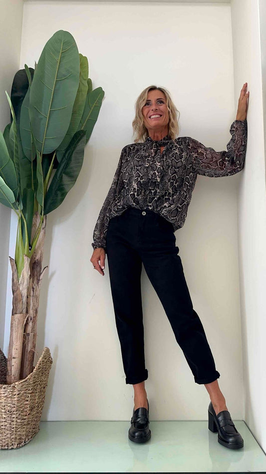 DAFNE - 2871P22 - BLUSA CON LACCETTO COLLO FANTASIA SNAKE