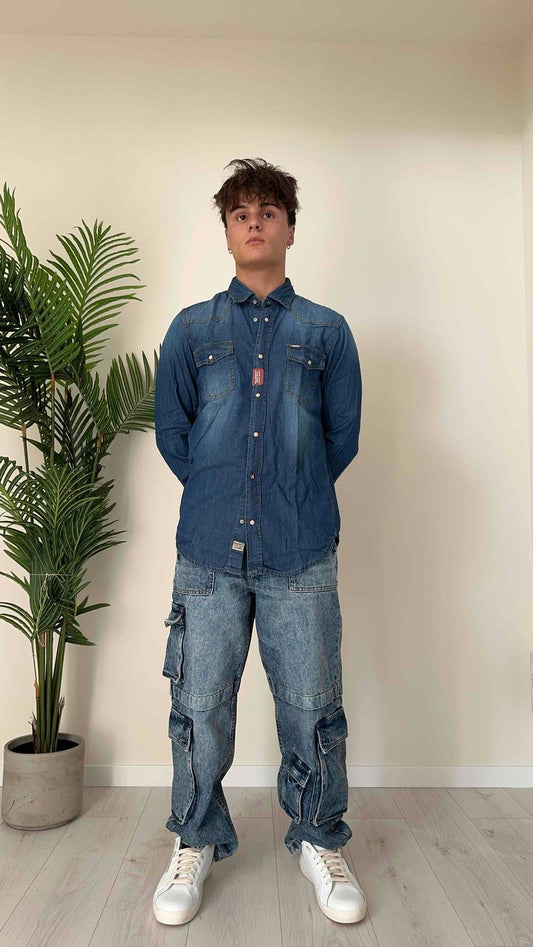 ALCOTT - CF926UOY12SS24 - CAMICIA DENIM BOTTONI MADREPERLA