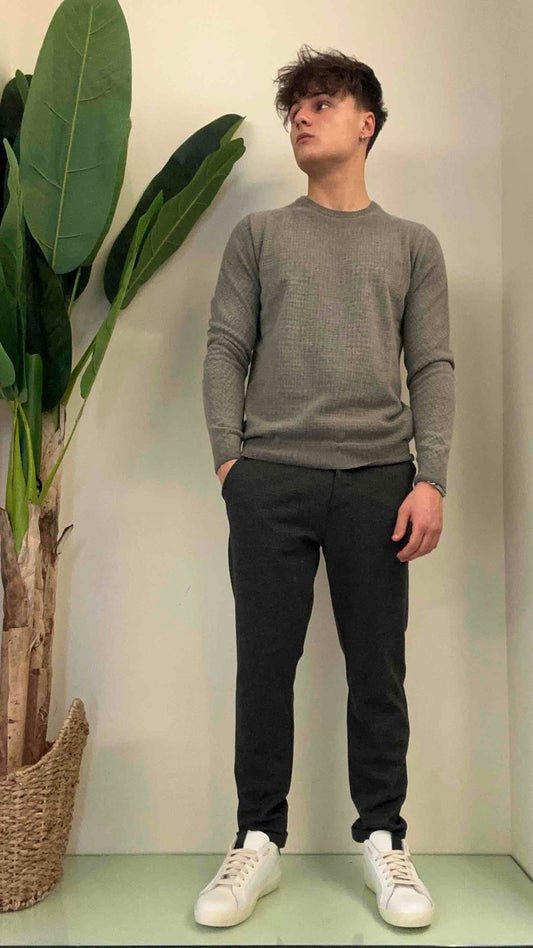 IMPERIAL - M6407K314B - MAGLIA GIROCOLLO 80% LANA MOTIVO SFUMATO