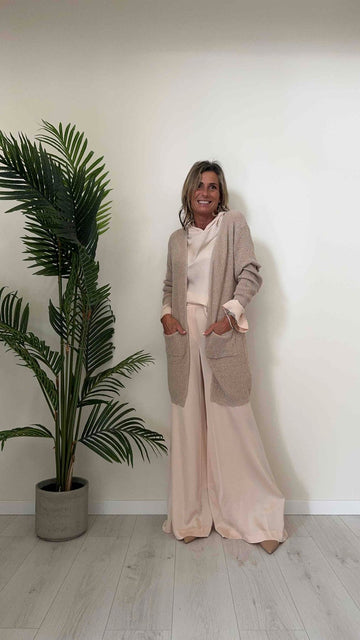 GIORGIA & JHONS - 60219SS24 - CARDIGAN LUNGO CON TASCHE E LUREX