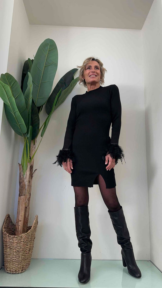 DAFNE - DZ93055P31 - ABITO VISCOSA 85% SOACCHETTO E POLSI MARABU'