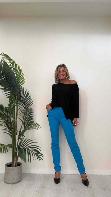 DAFNE - 823705.860P22 - PANTALONE PUNTO MILANO LEGGERO, SLIM FIT, TASCHE A FILO