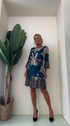 DAFNE - 21555P26 - ABITO CREPE CON CINTURA E BALZA