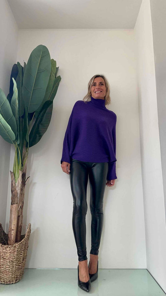DAFNE - 70004P12 - LEGGINGS ECOPELLE ELASTICO NASCOSTO