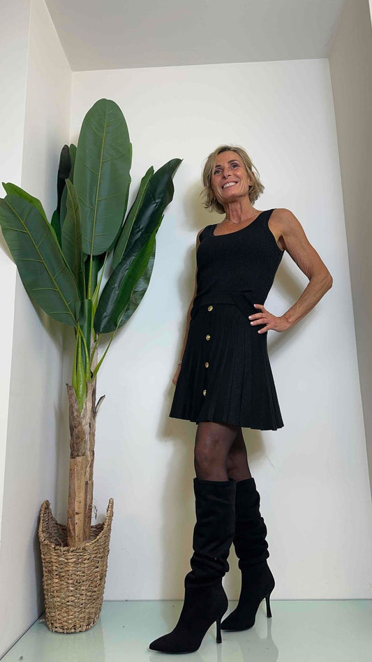 DAFNE - CA03P13 - CANOTTA COSTINE IN VISCOSA CON LAME'