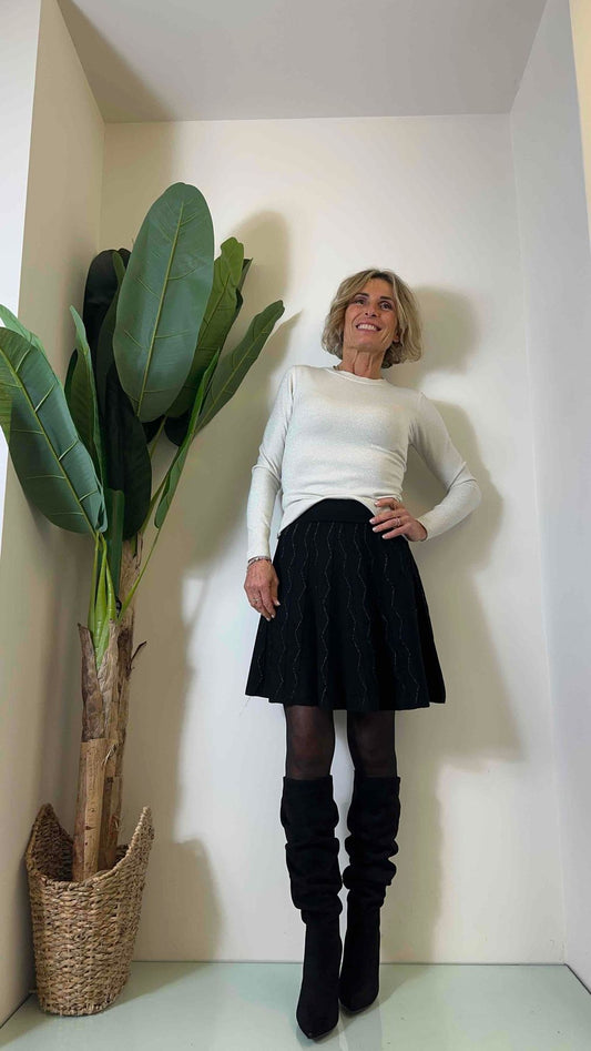 DAFNE - CHM5363P23 - GONNA MAGLIA VISCOSA SVASATA MOTIVO LAME'