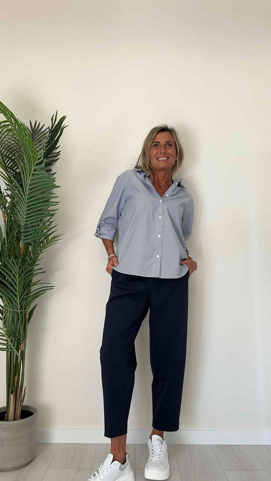 IMPERIAL - CLQ6HESSTP - CAMICIA RIGHE E LETTERING 100%COTONE