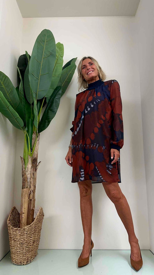 GIORGIA & JHONS - 60242FW23 - ABITO CREPE FANTASIA COLLO COSTA LUREX