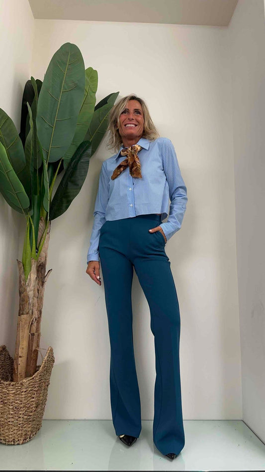 HAVEONE - CMA-K079 - CAMICIA BACCHETTATA CON FOULARD VINTAGE IN POPELINE COTONE