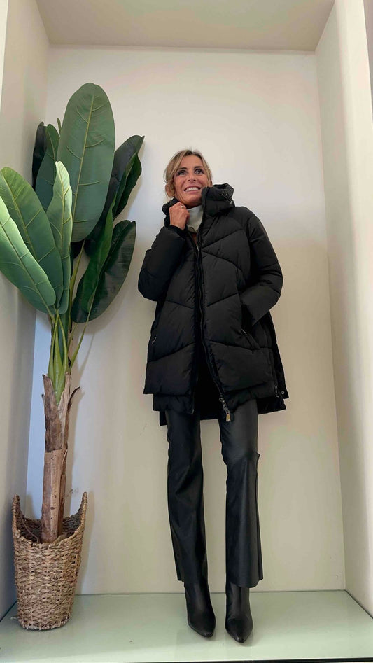 PLEASE - I640420560 - PIUMINO CAPPUCCIO ZIP LATERALE ESTENSIBILE