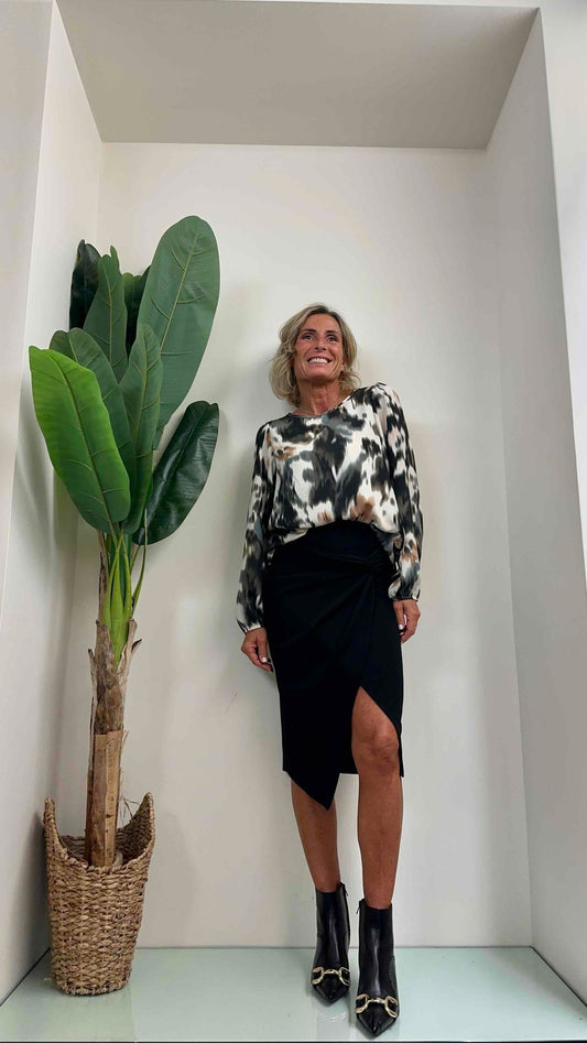 KING KONG - PI8EG52 - GONNA CREPE MIDI INCROCIO LATERALE