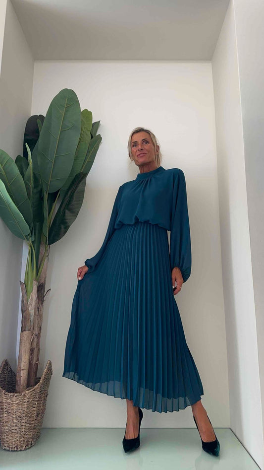 DAFNE - 21720P29 - ABITO LUNGO CREPE, GONNA PLISSEE