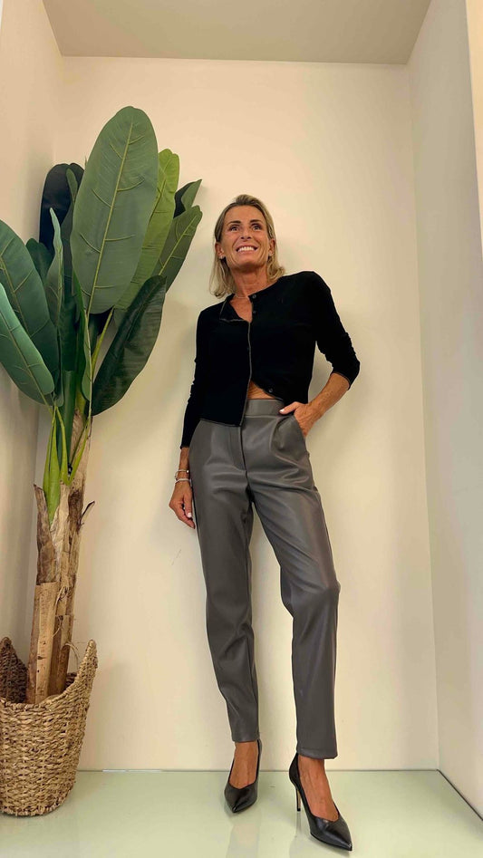 DAFNE - 55479P29 - PANTALONE SIGARETTA SIMIL PELLE EL. DIETRO