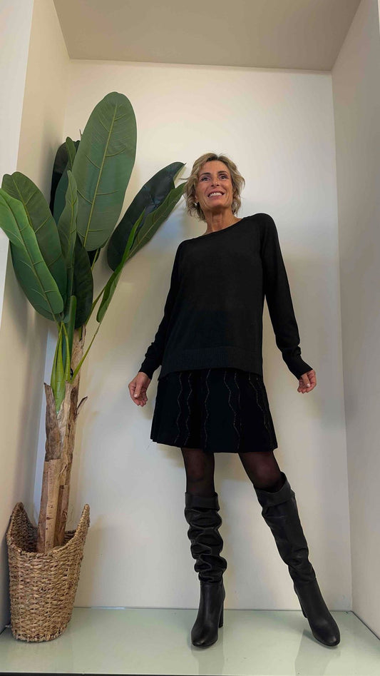 DAFNE - ZM13036P23 - MAGLIA VISCOSA LUREX SOFT TOUCH, SPACCHETTI