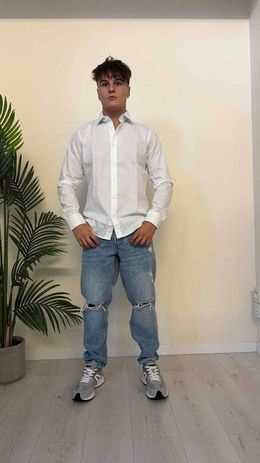 KARL HOMME - EU227-COF02 - CAMICIA COLLO FRANCESE TESSUTO MICRO OPERATO