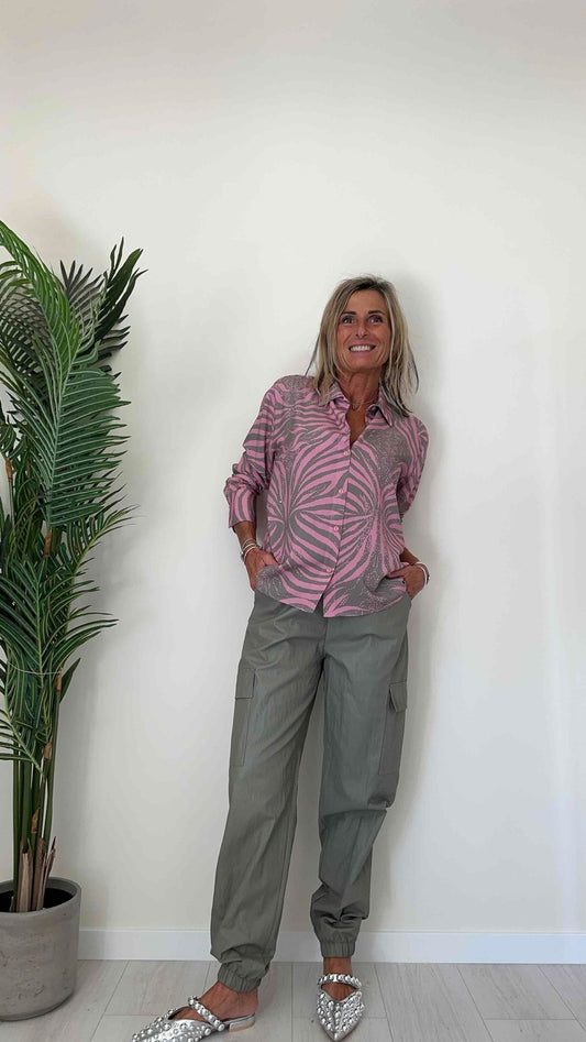 PLEASE - C07SCMV000 - CAMICIA 100%VISCOSA FANTASIA ASTRATTA