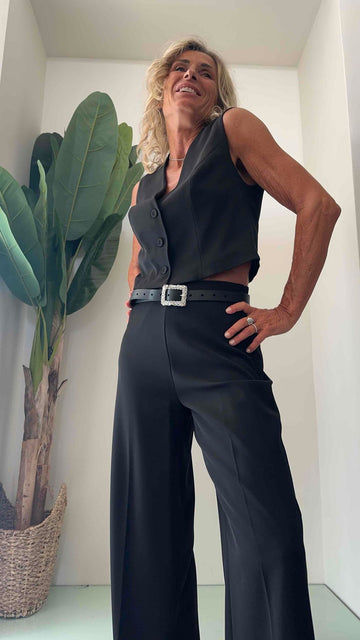 SUSYMIX - W1478 - CINTURA PELLE FIBBIA CRISTAL