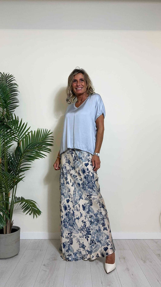 PLEASE - T0JYCEVCA8 - BLUSA VISCOSA PROFILI LUREX, SCOLLO A V