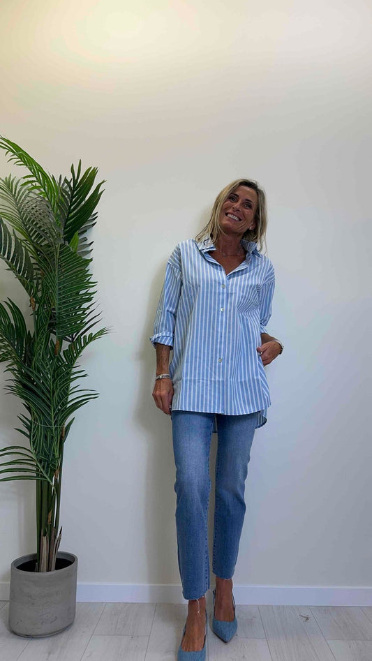 SUSYMIX - 2416CN - CAMICIA COTONE, RIGATA CON SPACCHI