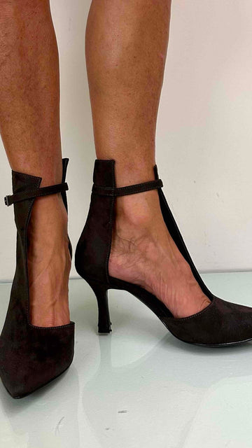 OVYE' - LF2164M065CAMP48 - DECOLLETEE CAMOSCIO APERTURA LATERALE TACCO 7