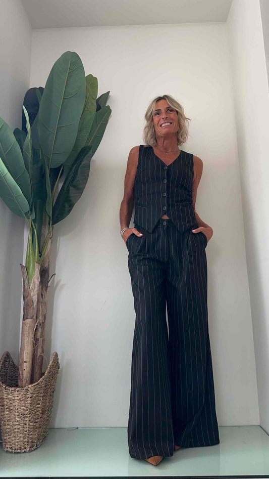 LALTERNATIVASTYLE - 1826FW23P29 - PANTALONE POLIVISCOSA PALAZZO GESSATO