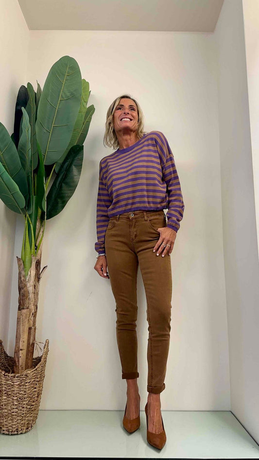 LALTERNATIVASTYLE - 2019P135 - PULL RIGHE VISCOSA SCATOLA