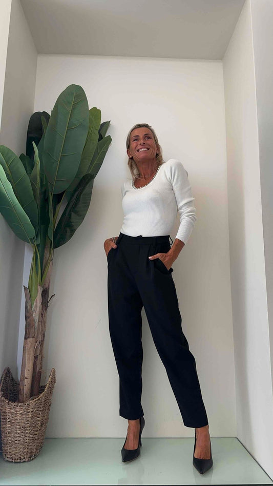 DAFNE - DZ93188P26 - MAGLIA VISCOSA COSTINA SCOLLO A MADONNA CON CRISTALLI