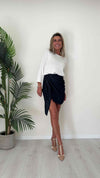 CELLOFUN - 2347GN - GONNA COTONE A PORTAFOGLIO CON DRAPPEGGIO