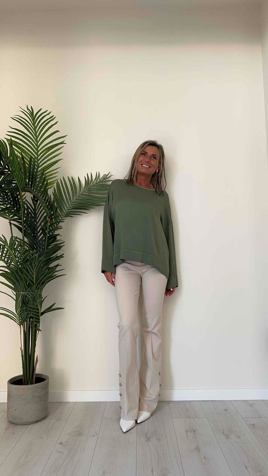 GIORGIA & JHONS - 60004SS24 - BLUSA DOPPIA VISCOSA (100%) GIROCOLLO LUREX CON SPACCHETTI