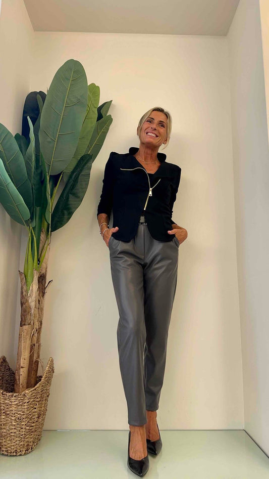 DAFNE - 20260P29 - GIACCA PUNTO STOFFA  ZIP ASIMMETRICA