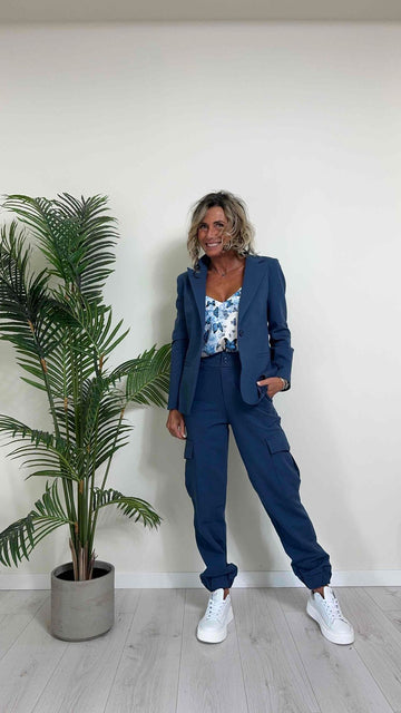 VICOLO - TB0601 - TOP RASO FANTASIA FARFALLE