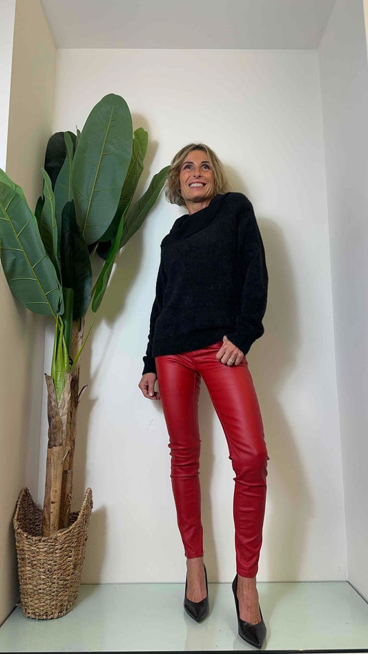 DAFNE - M6080P27 - MAGLIA PULL PUNTO PELLICCIA SCOLLO SHIFFER