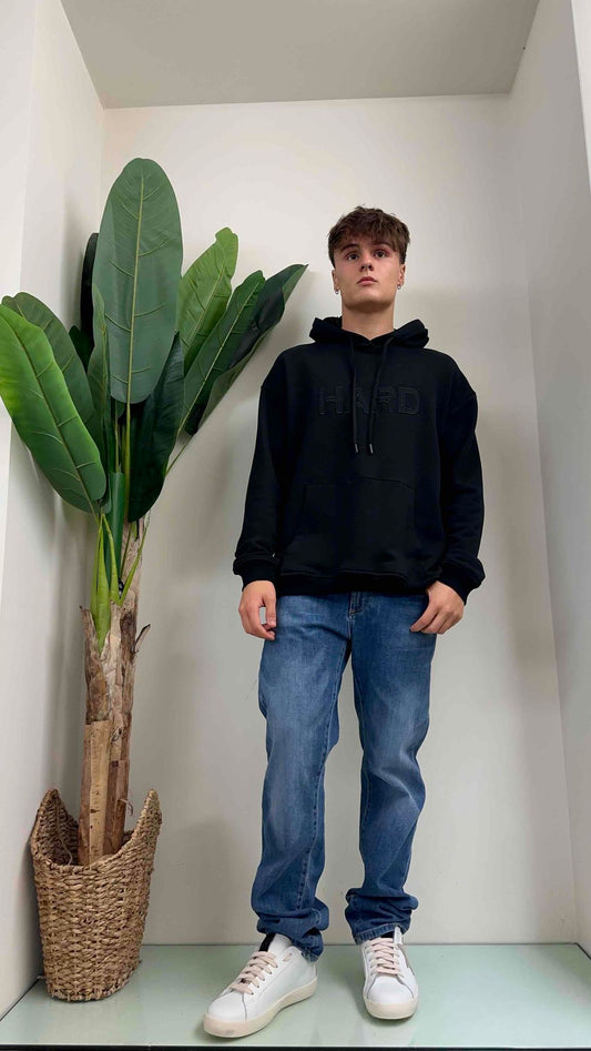 IMPERIAL - FF77GCTHAR - FELPA CON CAPPUCCIO RICAMO HARD