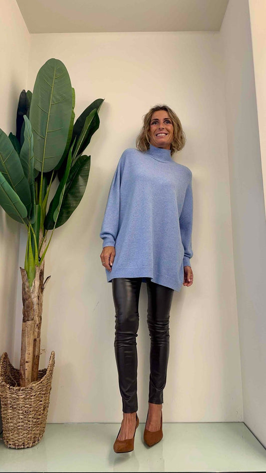 IMPERIAL - M3025670 - MAGLIA PULL VISCOSA LUNGA COLLO VULCANO