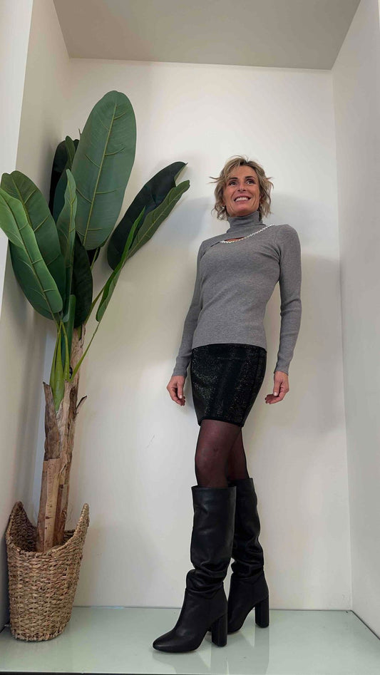 DAFNE - U6602P23 - MINI GONNA FULL STRASS