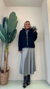 DAFNE - 23588P25 - FELPA PILE ZIP SPILLA TULLE