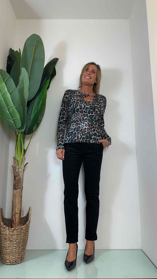 GIORGIA & JHONS - 60323FW23 - MAGLIA GOCCIA LATERALE FANTASIA