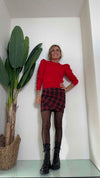 DAFNE - 19682P21 - GONNA CHECK CORTA CON DRAPPEGGIO
