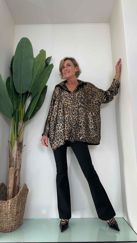 DAFNE - 16271P23 - CAMICIA SPALMATA MACULA OVER CON TASCA