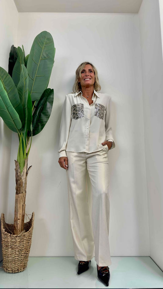 LALTERNATIVASTYLE - 2192P21 - CAMICIA MANOSETA TASCHINI PAILLETTES